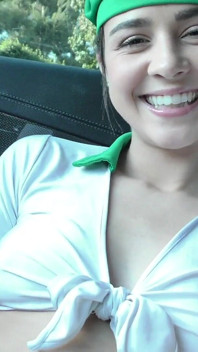 Brunette Girl Scout Stretched Out