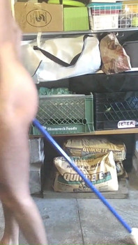 Broom Handle Huge Chains and Traffic Cones Rammed up My Hole in Garage