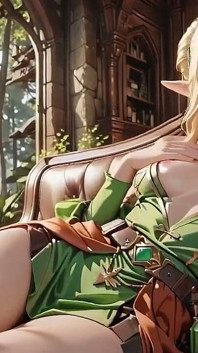 Forest Elf Queen! Ajoelhando-se na luz solar de Daunlight, suas pontas dos dedos traçando a equipe enquanto ela fica molhada.