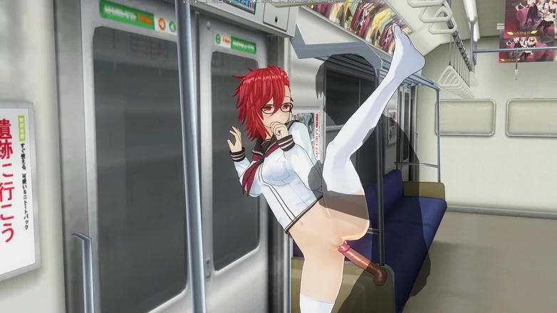 H3DC: 3D HENTAI Faculdade menina fodida contra a parede no vagão...
