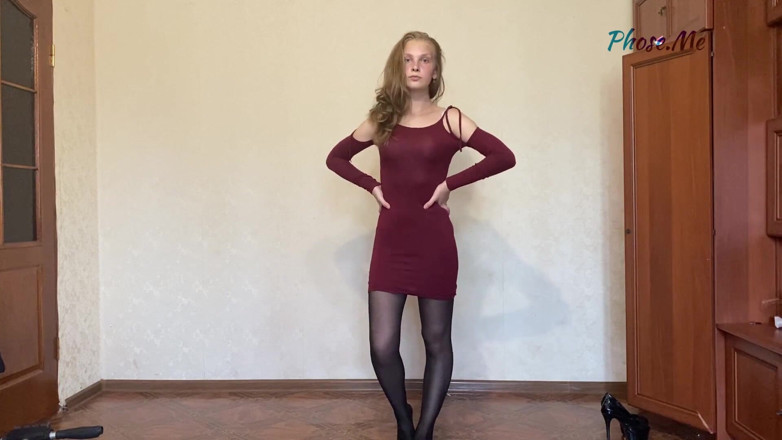 Pantyhose me porn videos: Stacy模特穿着黑色连裤袜