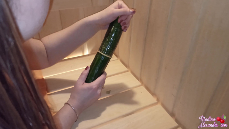 Madina Alexander: Horny wife hard play pussy cucumber - squirting orgasm