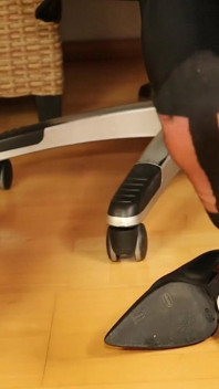 Black High Heels & Rht Nylons - Dangling & Footplay Under the Desk