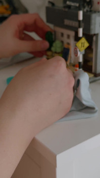 Booty Wife Puts Stickers on Her New Set of Blocks