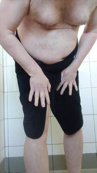 Naked Nylonjunge Standing Wet in the Shower