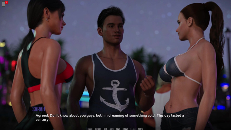 3D Cartoon Porn: Dominos Beach 21: Victory Party Start &amp; Christine's Anniversary Worry (sfw)