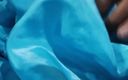 Satin and silky: Розтирання члена з синім лайном атласним шовковистим сальваром з Чачі (38)