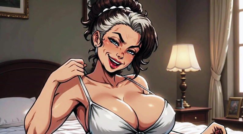 AI Porn: Ai Old Women in Bedroom Teasing and Flashing Tits