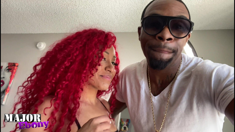 Major Ebony: Redhead Barbie Squirts While Fucking BBC!