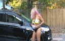 PinkhairblondeDD: Curvă bikini spălătorie auto