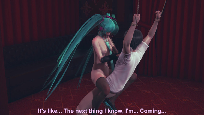 Waifu club 3D: Miku rides a bound guy's cock