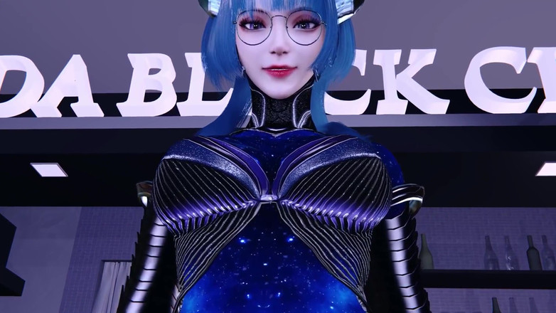 Why fuck so hard: 3D grote borsten slet cosplay model toont haar nieuwe perfecte...
