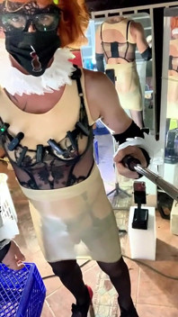 Sexy Transgender Golden Corset Lingerie Outside