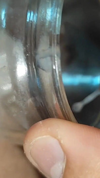Manly Man Has Big Explosion of Cum in Mason Jar.
