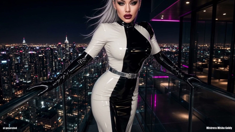 Goddess Misha Goldy: Le gambe in lattice ti fanno strisciare