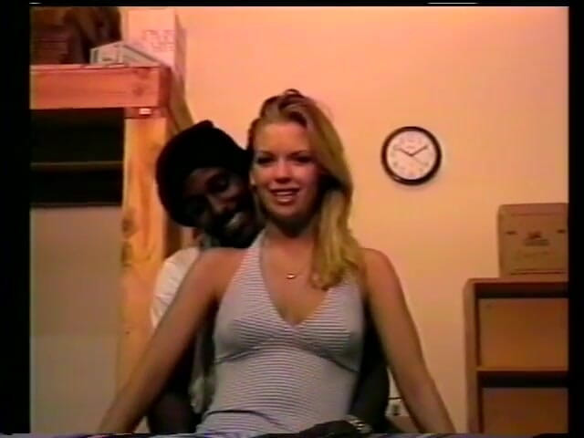 First Black Sexperience: Blonde slut is mastering blowjob with a big cock