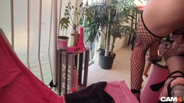 C4 Sexxroulette und Keuschheitskäfig auf dem Balkon. Abspritzen 4min35 [10au25] Vanessabitchx