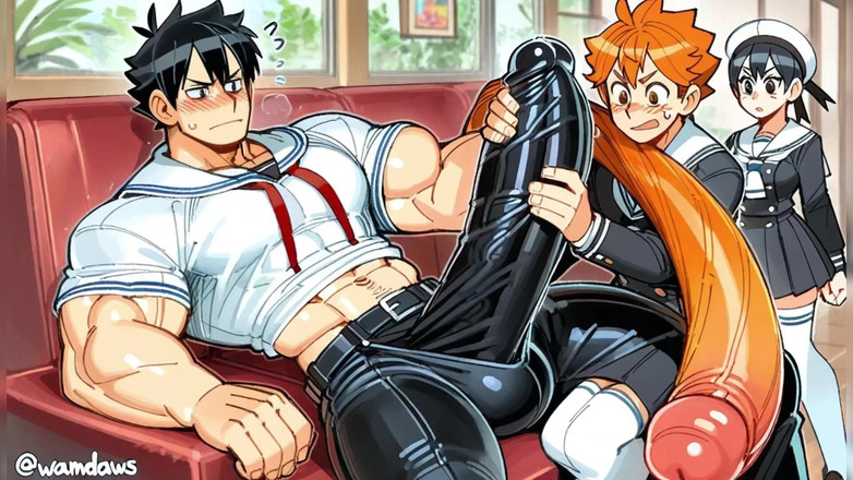 Twin007: 巨大なチンコボーイのアナルファック