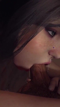 好女孩尝试大鸡巴在她的嘴里 |3D Porn