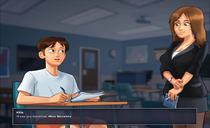Hentai World: Summertime Saga - cikgu Perancis saya Cik. Bissette