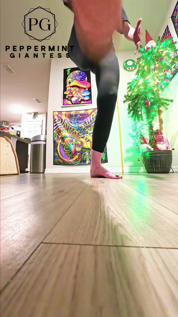 Peppermint Giantess: 67 Giantess Size 16 Barefoot Stomp Destruction in Slow Motion