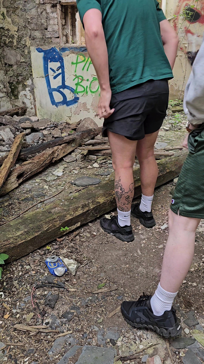 gaynaughtywelsh: Urban Exploring with Big Hung Ginger Chav in Abandoned Building