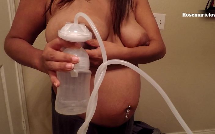 RosemarieLoves: Schwangere MILF brüste, milch pumpen