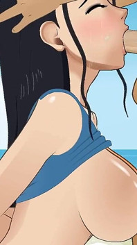 Nico Robin ki samudr tat par Nami ke premi dvara chhoti randi ki tarah gala chudaee ki jaati hai