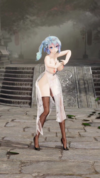 [mmd]miku — когда прозрачный чонсам черный шелковый суккубовый узор, большие сиськи дрожат, и киска открывается