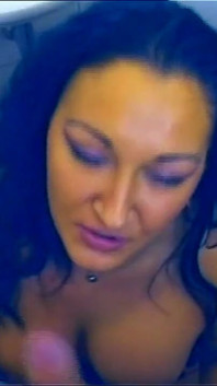 Sexy Brunette MILF with Big Tits Sucks Big Hard Cock