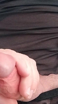 CD Teases in See Through Lingerie and Panties and Masturbates Until He Cums