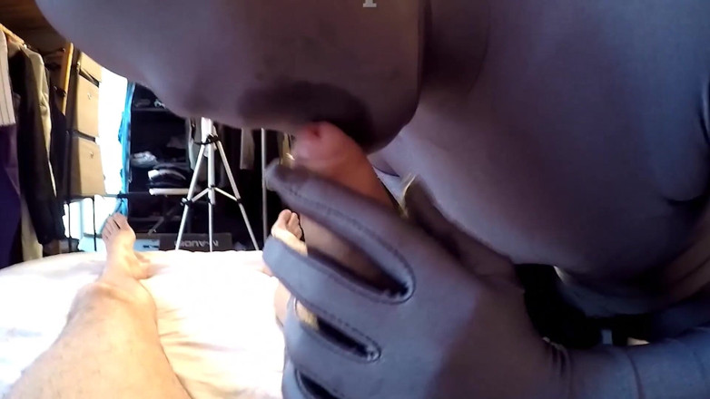 Nylon Xtreme: Šedá zentai lycra šukání a kouření