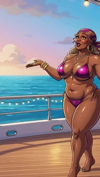 Cewek seksi kulit hitam dengan bikini seksi