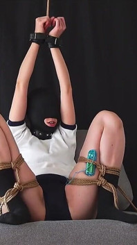 Girl in Bloomers, Restrained in an M-shape and Left Alone.