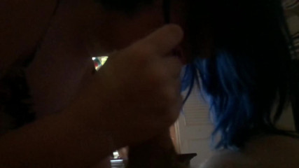 Luckys Charms Playhouse: Hot blue haired babe enjoying boyfriends cum (slow-motion video)