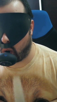 Disabled Person Trains His Mouth Before a Blowjob