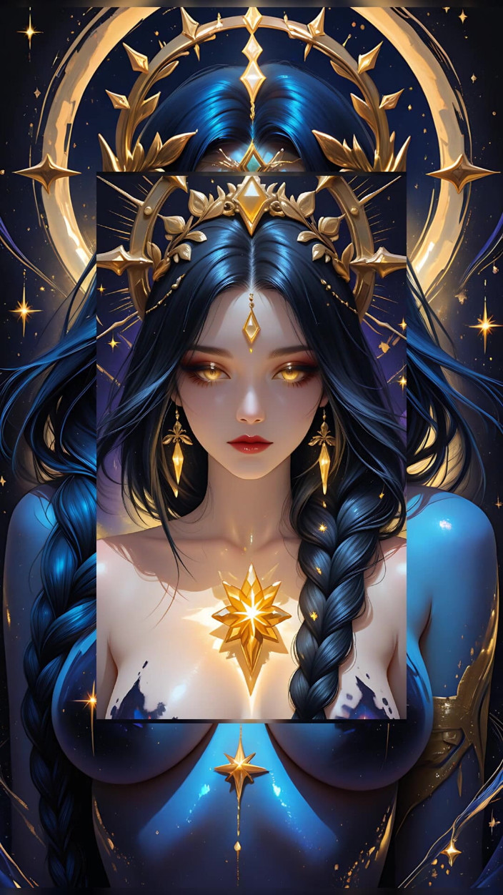 VelvetInk Studio: Împărăteasa goală a Galaxiei Materiei Întunecate Cristal, zeița cosmică Ai Art...