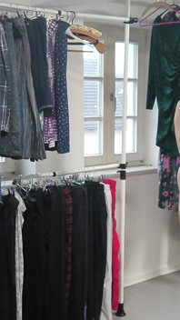 Hanging up Laundry Naked