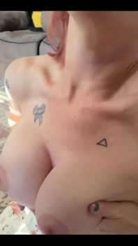 The Full Cumshot All Over My Tits