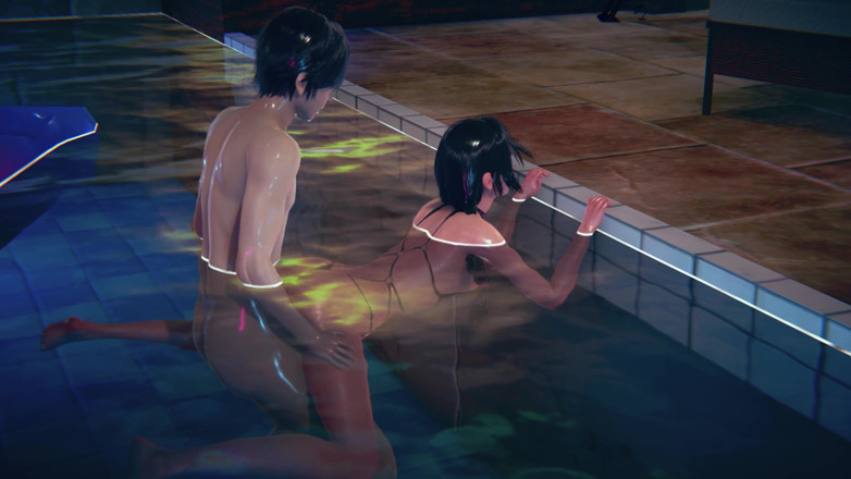 Waifu club 3D: DVA gets fucked in the pool doggystyle