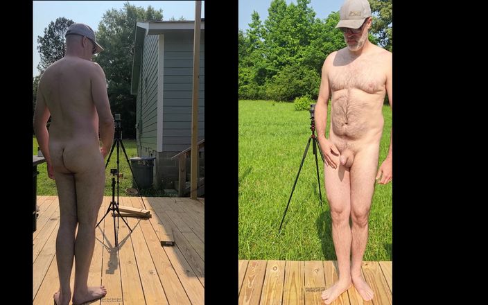 Jon Screcrow: Desnudo Jon Scarecrow teniendo una paja rápida bajo el sol