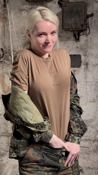Soldier Girl Fucks Herself in a Abandoned Factory