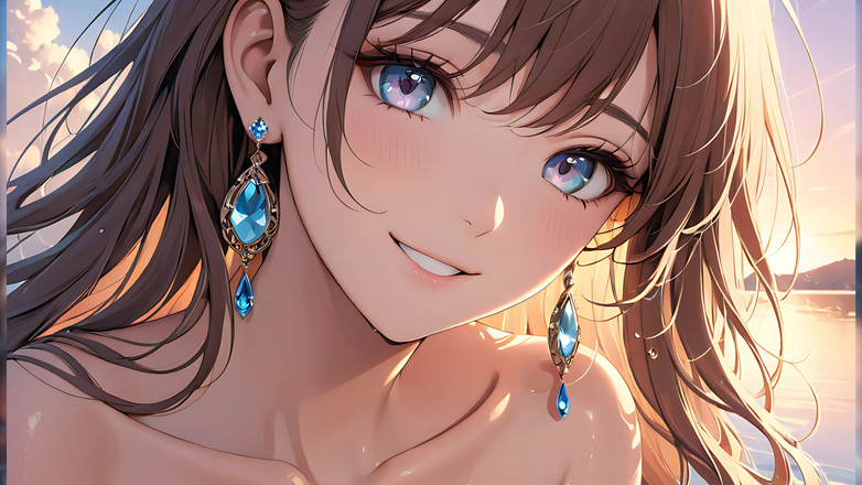 LustRender: Пастельні роздуми: красива молода жінка з м'яким небом в очах