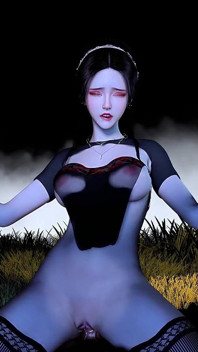 Schoonheid glitched godin met grote bezittingen - 3D-animatie Hentai