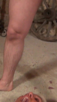 Blonde Short-haired Babe Gets Pissed in Mouth and Then He Swallows His Piss From Her Mouth