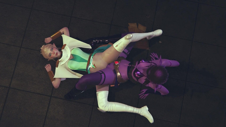 Waifu club 3D: ライトエルフとダークエルフのトリビングとカミング