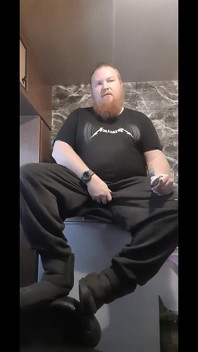 Fat Guy with a Fat Cock Moans and Cums All Over Himself