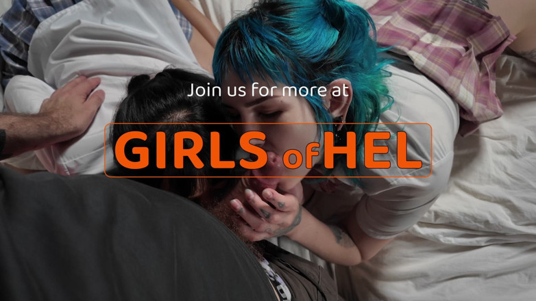 Girls of Hel: Blue Hair Girl Moans and Gasps for Air - This Thick...