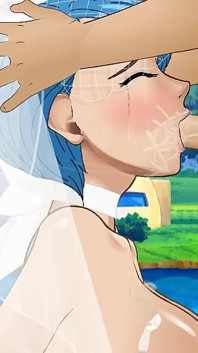 Bulma nat in mond in trouwjurk