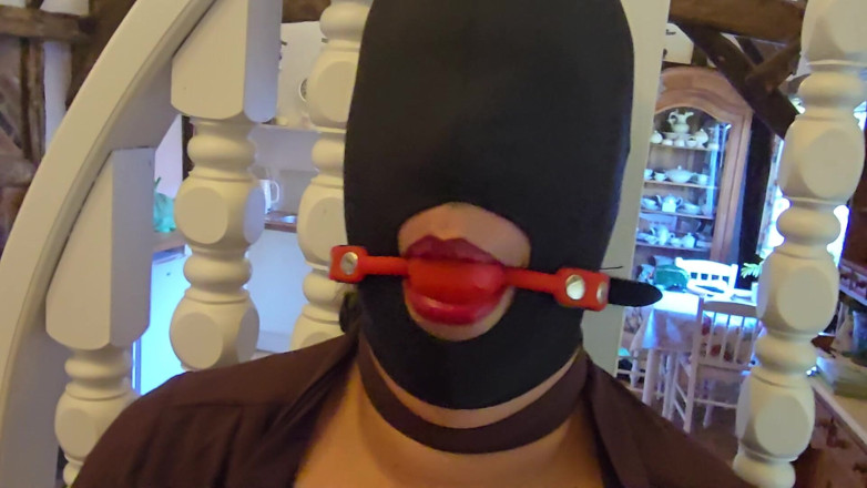 Slutty Ms B: Ball Gagged and Touched up